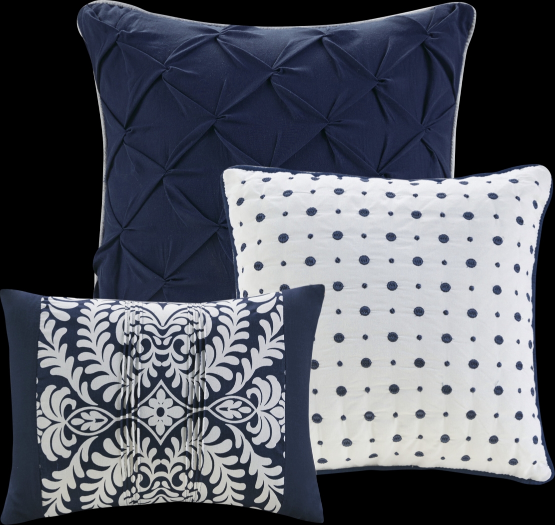 Hedwige Blue 7 Pc California King Comforter Set - Thumbnail - Image 4