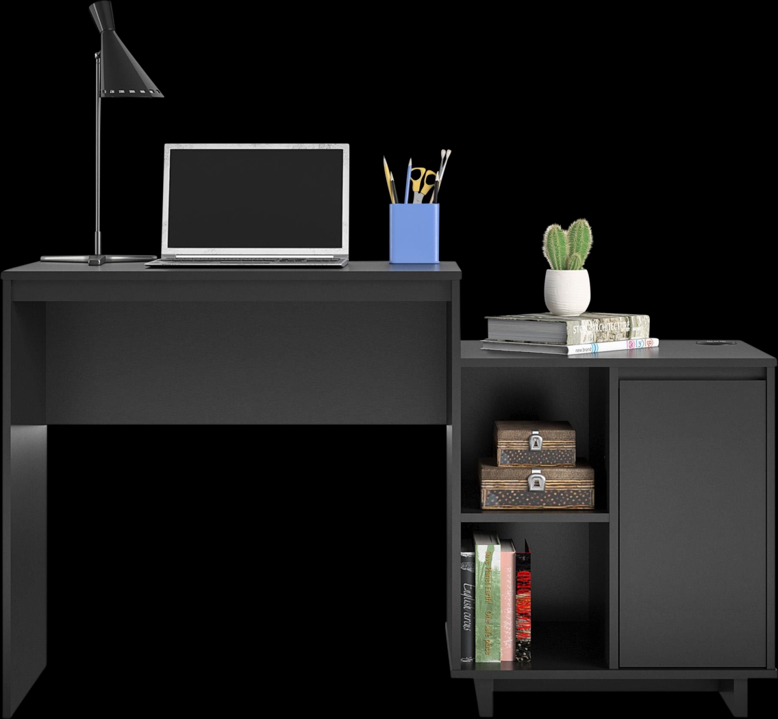 Hegbald Black Desk - Thumbnail - Image 3