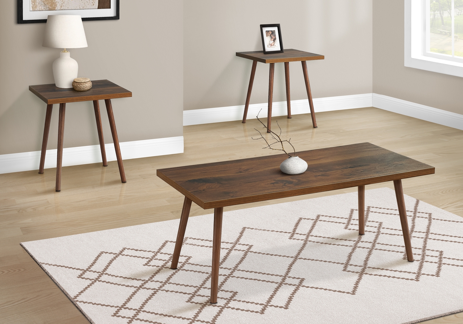 Heimaty Brown 3 Pc Table Set - Thumbnail - Image 2