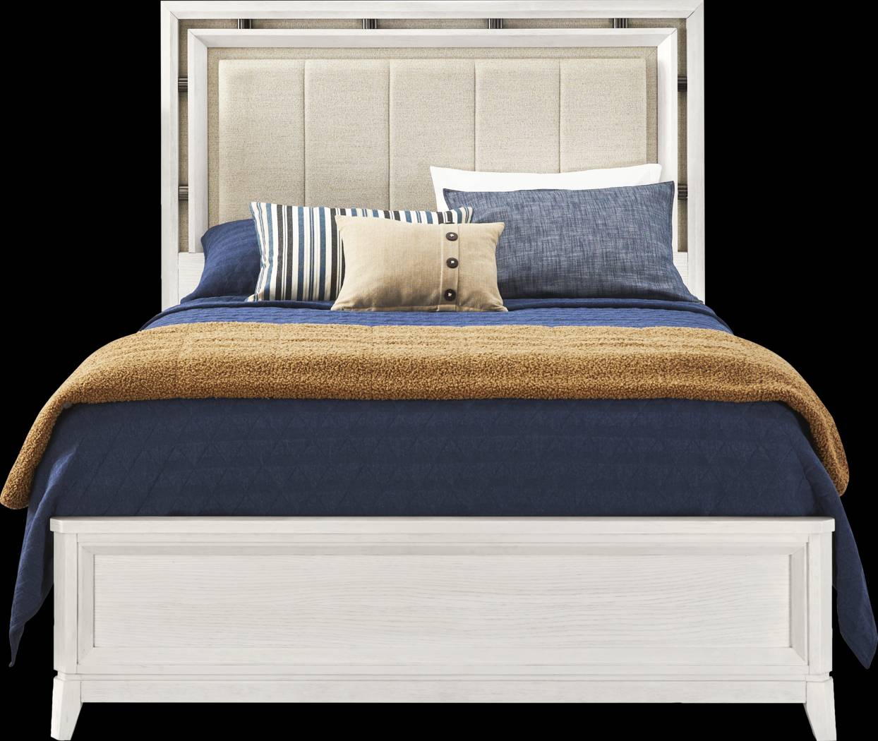 Heiress White 3 Pc King Upholstered Bed - Thumbnail - Image 3