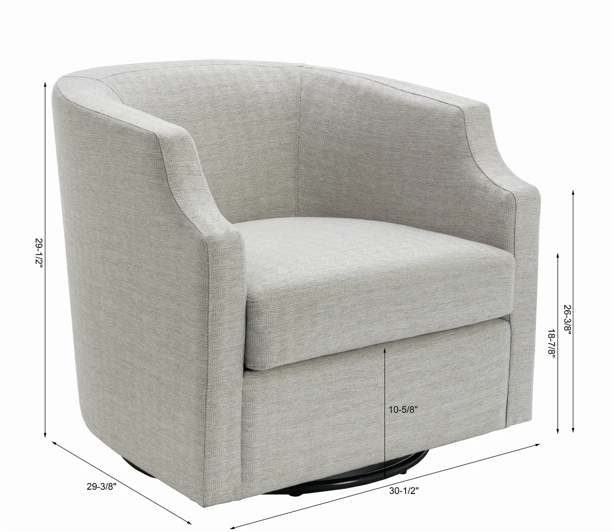 Hekau Beige Swivel Chair - Thumbnail - Image 12