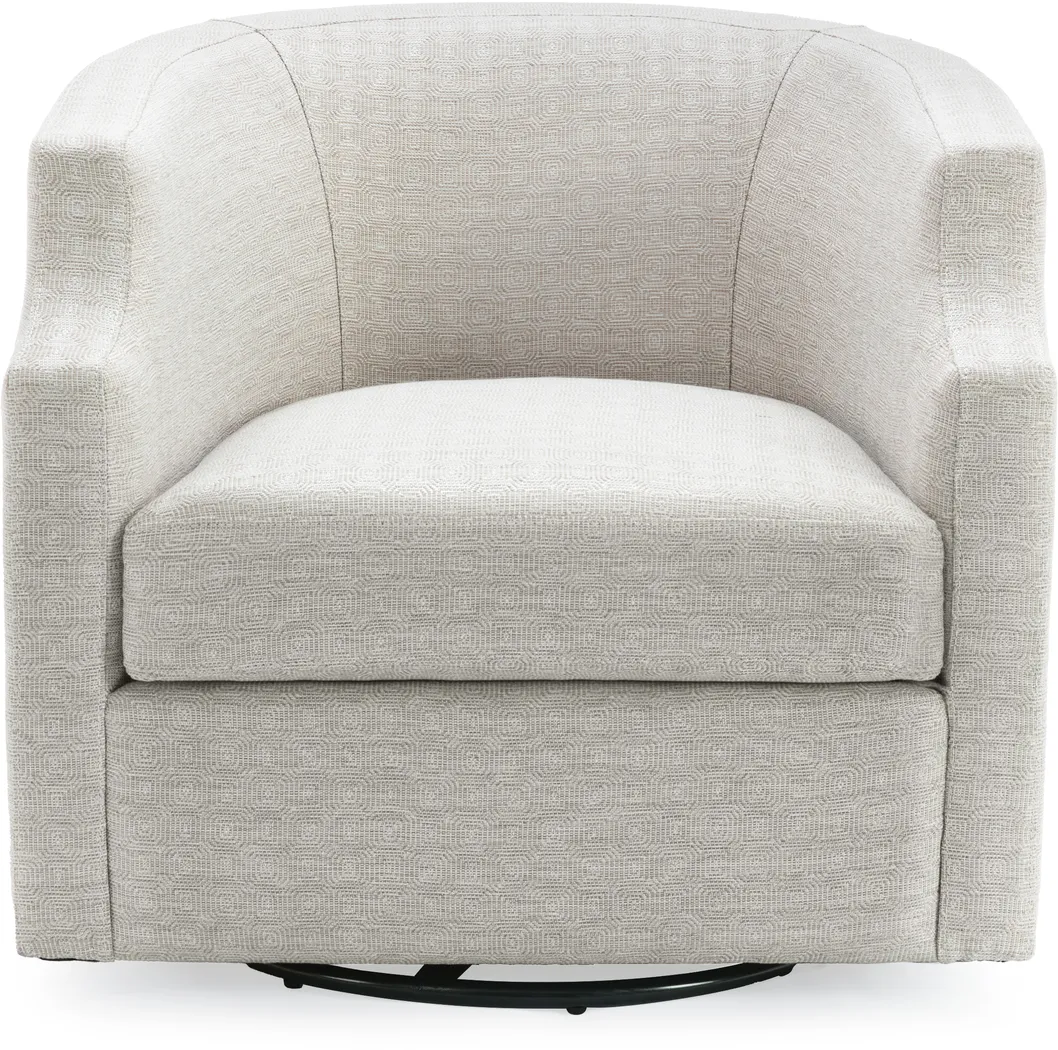 Hekau Beige Swivel Chair - Thumbnail - Image 3