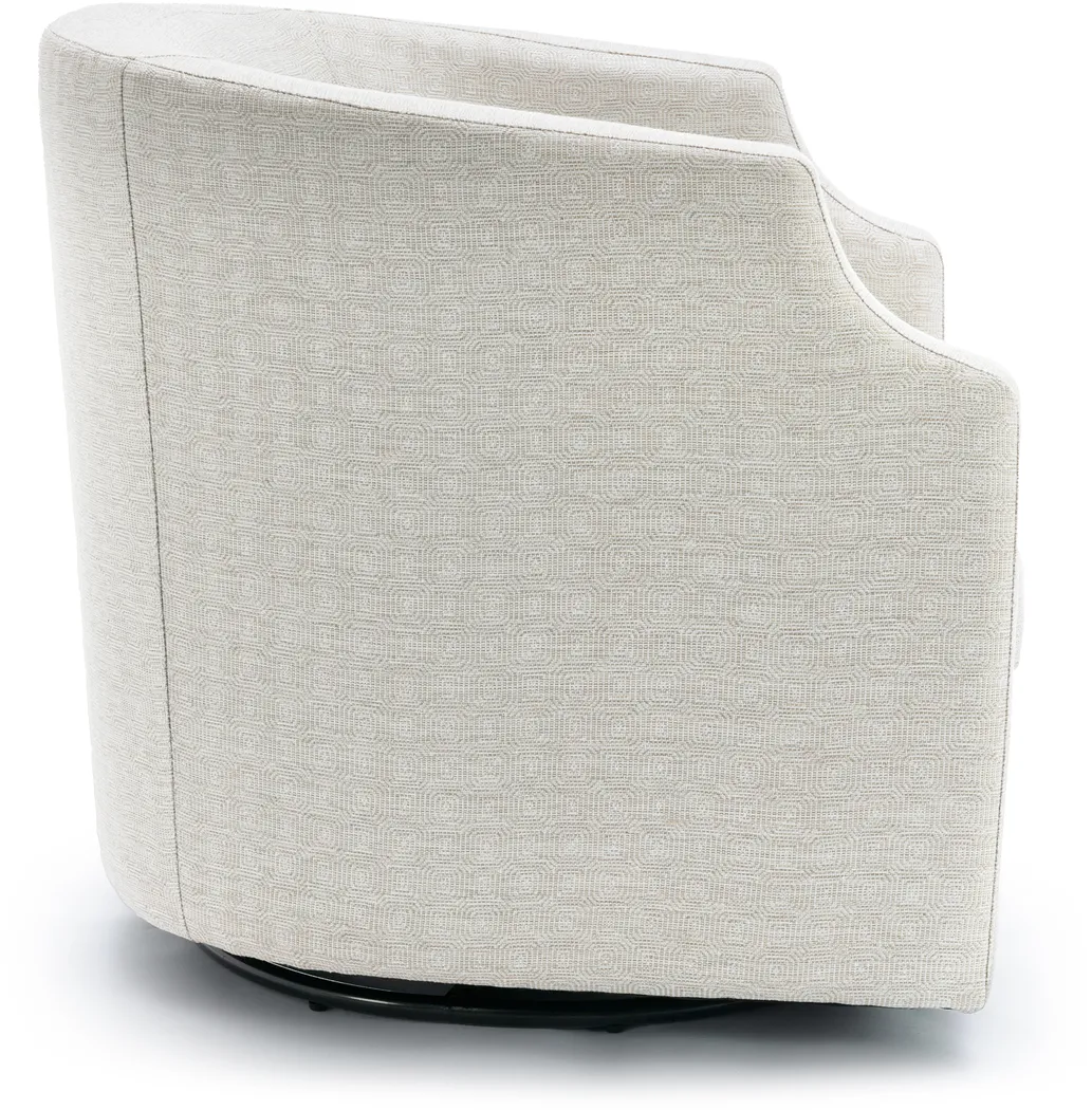 Hekau Beige Swivel Chair - Thumbnail - Image 4