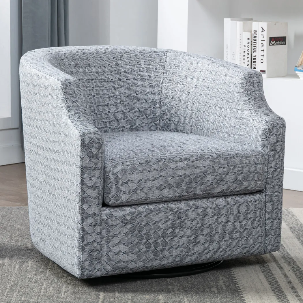 Hekau Blue Swivel Chair - Thumbnail - Image 12