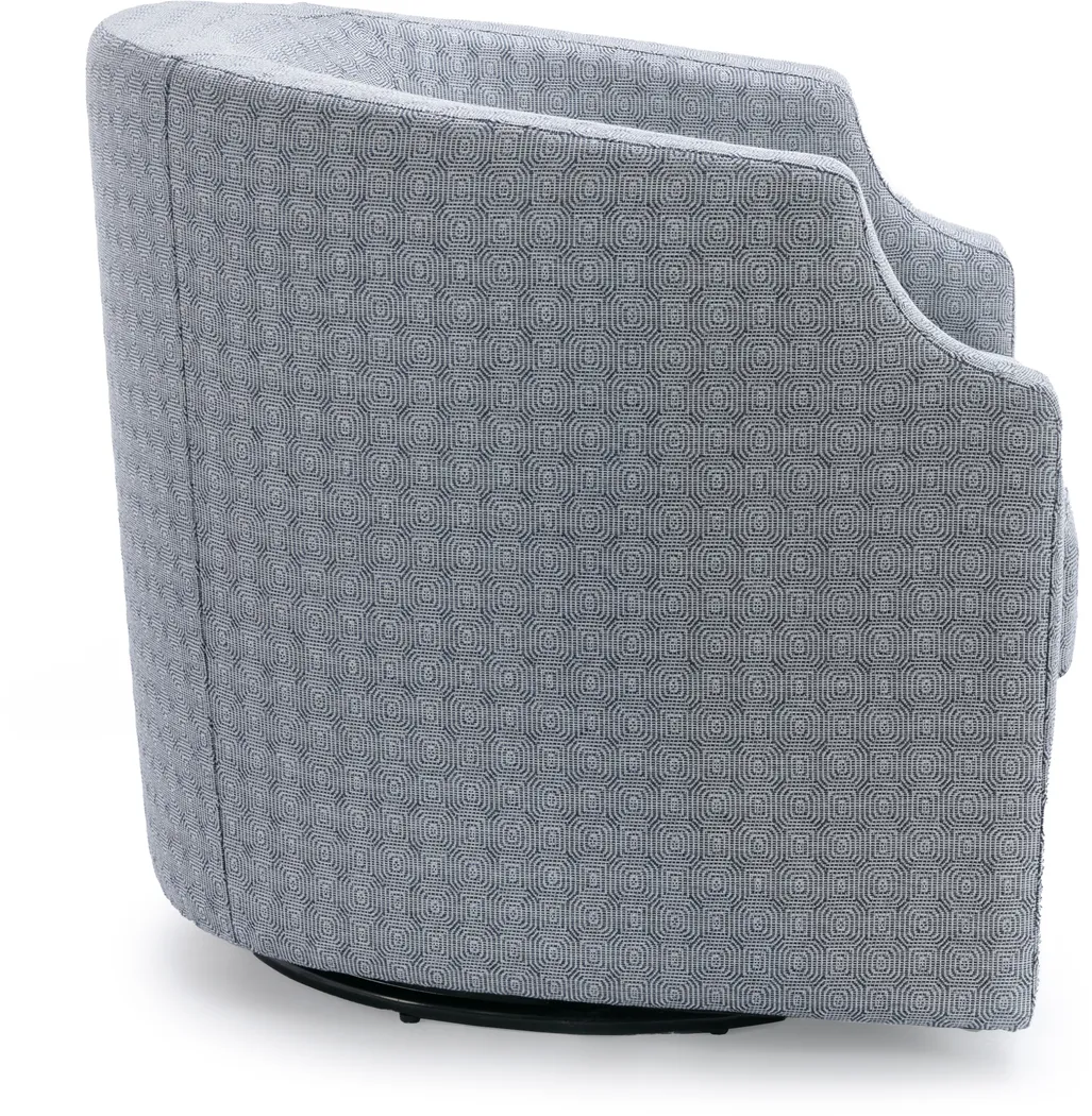 Hekau Blue Swivel Chair - Thumbnail - Image 4