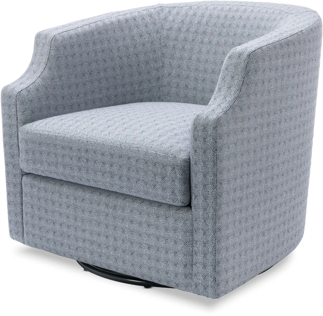 Hekau Blue Swivel Chair - Thumbnail - Image 6
