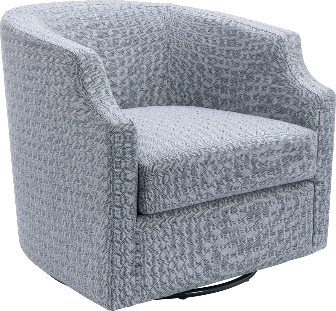 Hekau Blue Swivel Chair - Thumbnail - Image 1