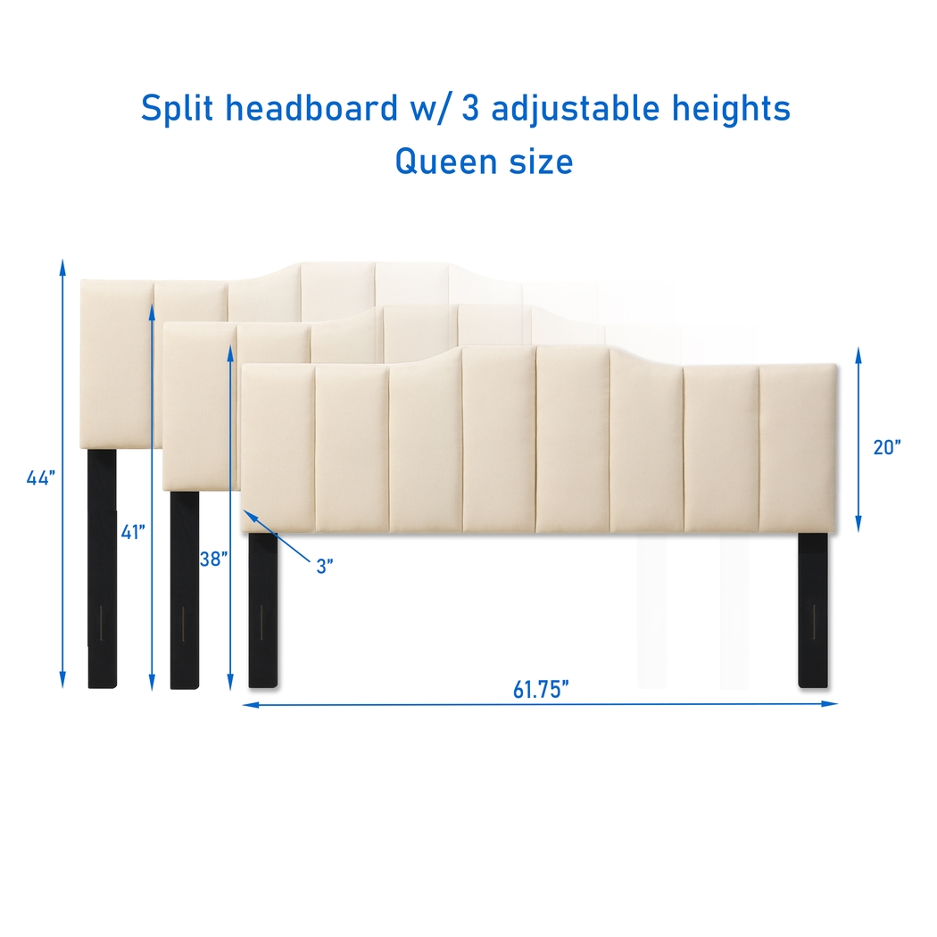 Hekau Cream Queen Headboard - Thumbnail - Image 3