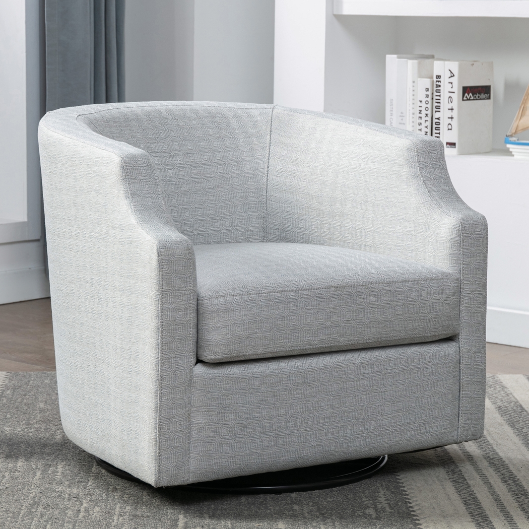 Hekau Light Blue Swivel Chair - Thumbnail - Image 2