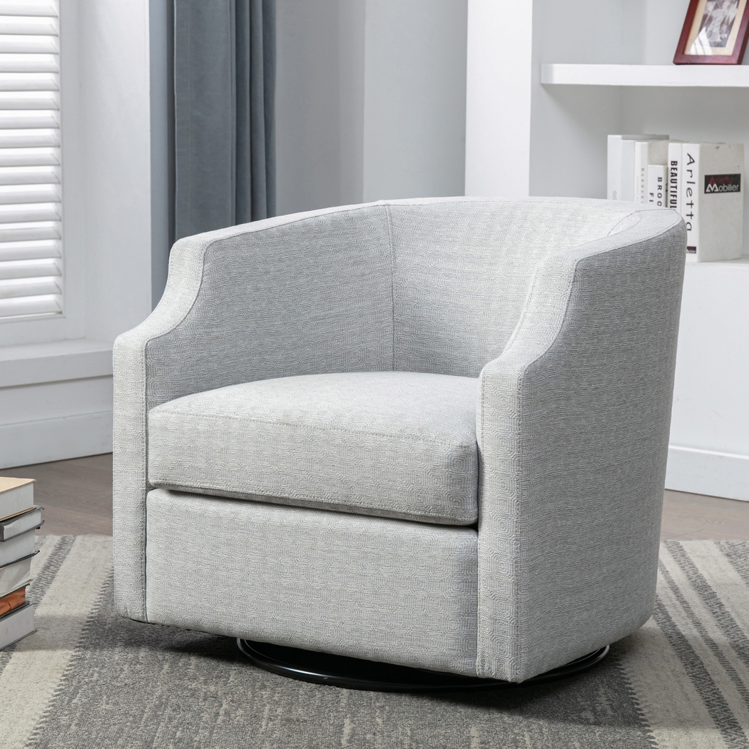 Hekau Light Blue Swivel Chair - Thumbnail - Image 11