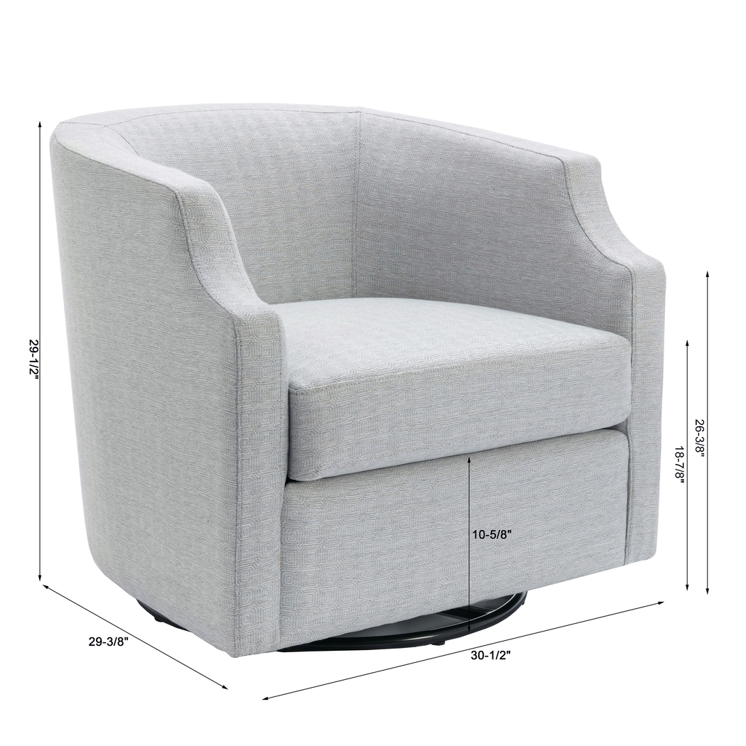 Hekau Light Blue Swivel Chair - Thumbnail - Image 12