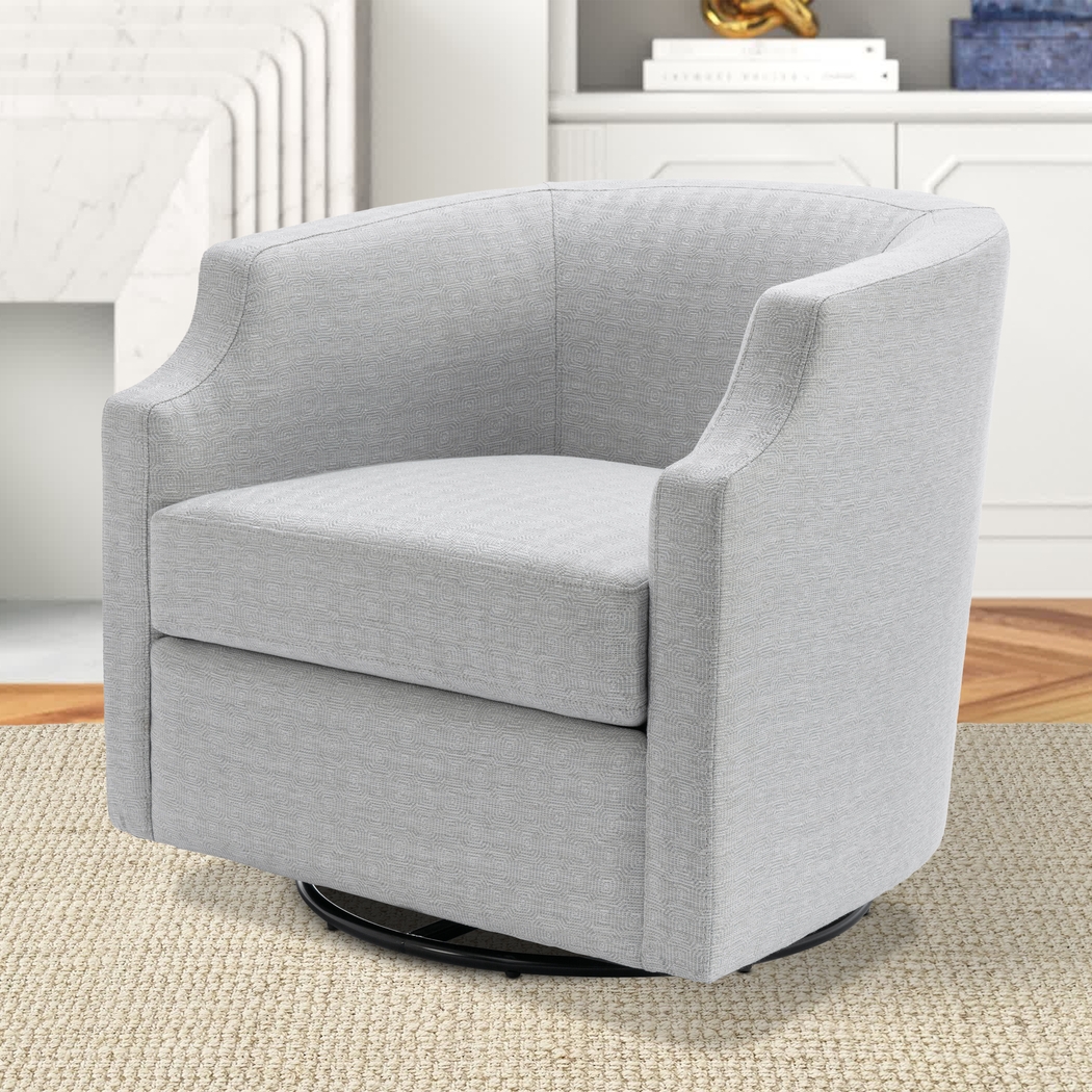 Hekau Light Blue Swivel Chair - Thumbnail - Image 13
