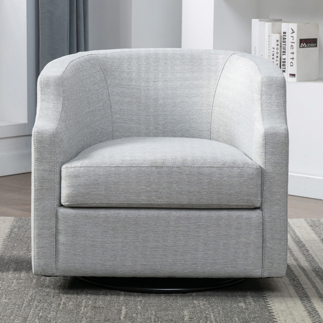 Hekau Light Blue Swivel Chair - Thumbnail - Image 10