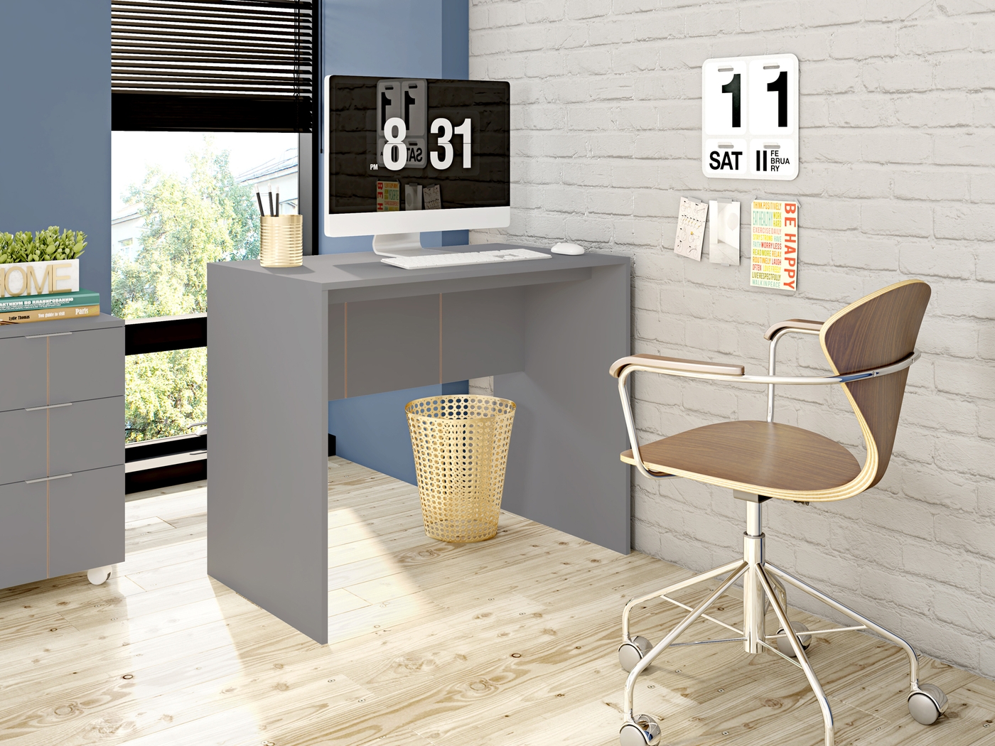 Helaman Gray Desk - Thumbnail - Image 7