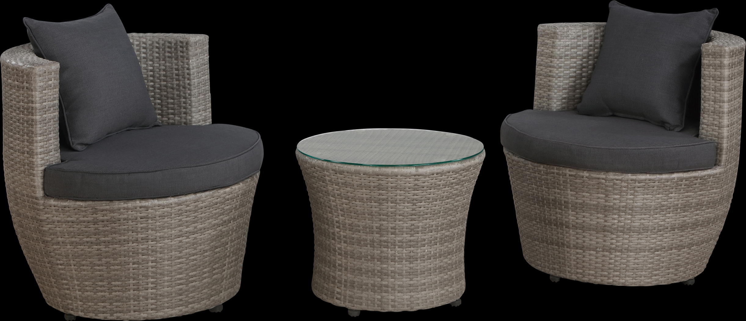 Helican Gray 3 Pc Outdoor Seating Set - Thumbnail - Image 1