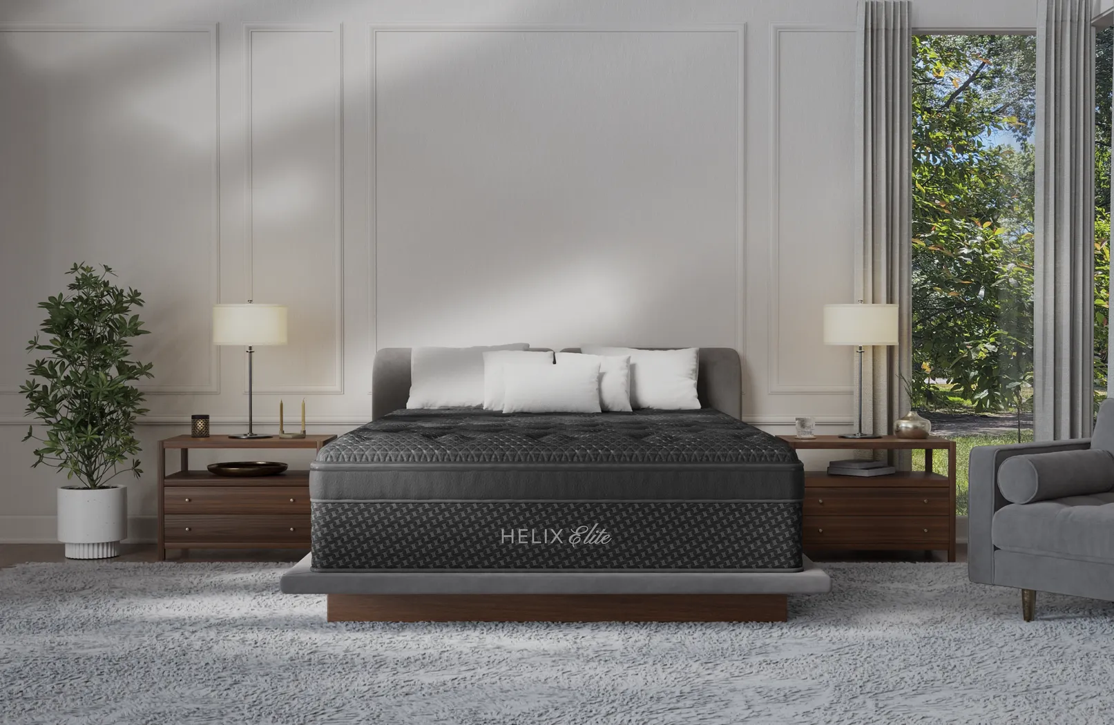 Helix Midnight Elite Queen Mattress Set with Head Up Only Base - Image 5