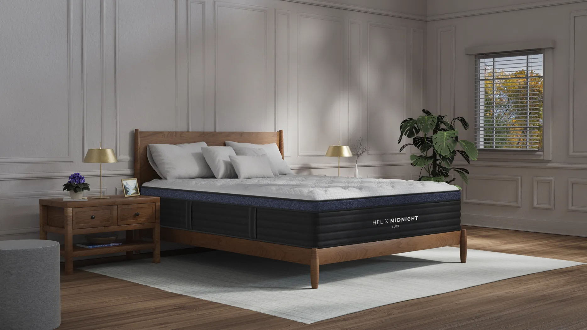Helix Midnight Luxe Split King Mattress Set with Head Up Only Base - Image 5