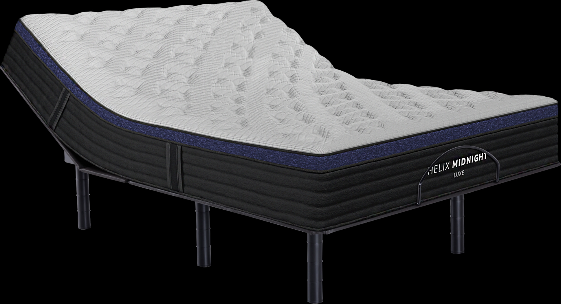 Helix Midnight Luxe Split King Mattress Set with Head Up Only Base - Thumbnail - Image 1