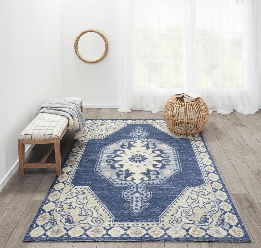 Helna Blue 6'6 x 9' Rug - Thumbnail - Image 2