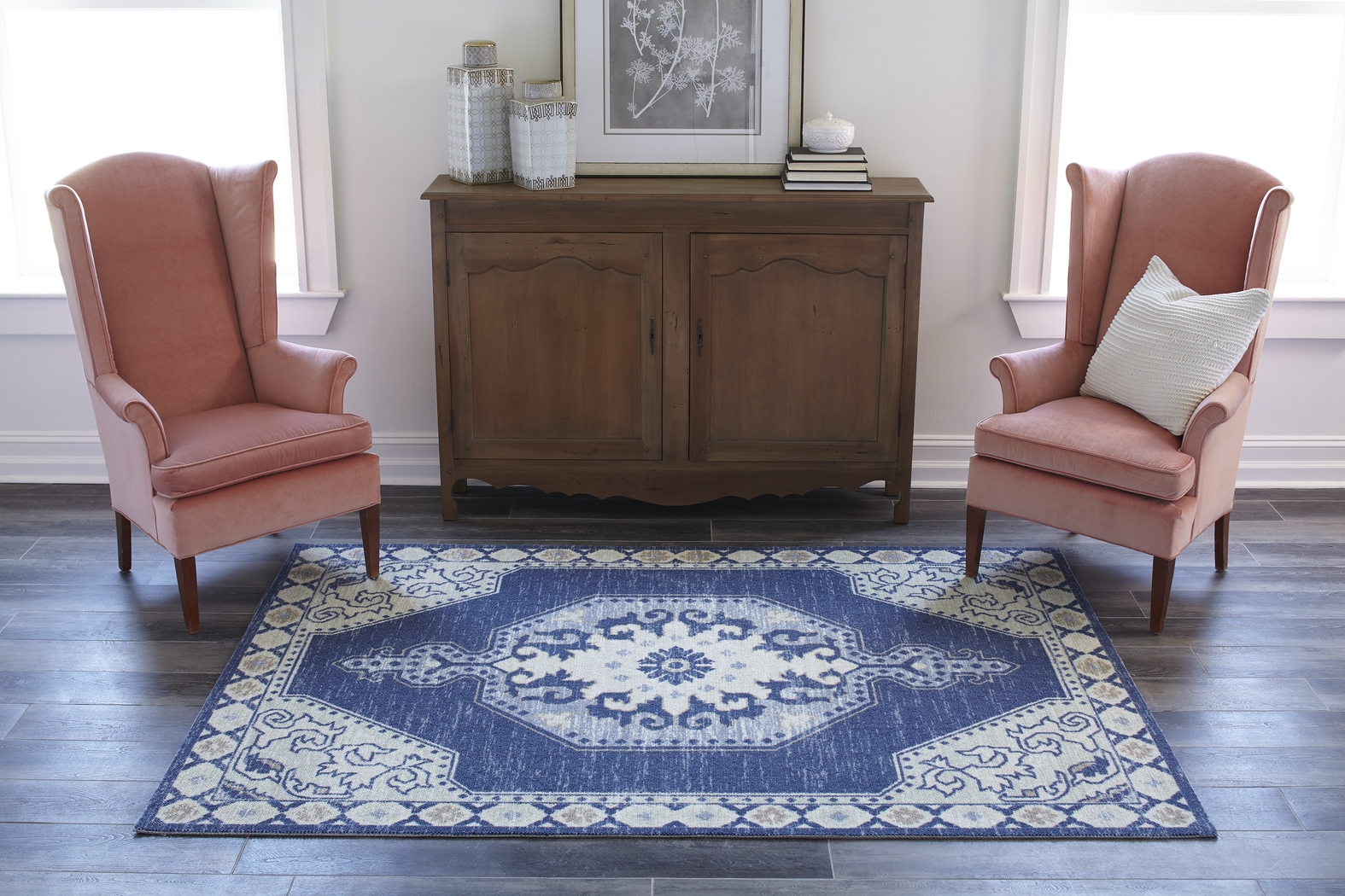 Helna Blue 7'9 x 9'10 Rug - Thumbnail - Image 7