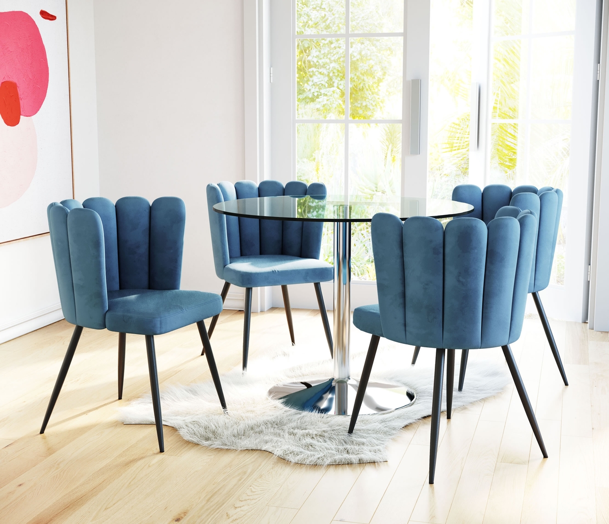 Heloise Blue Side Chair - Thumbnail - Image 7