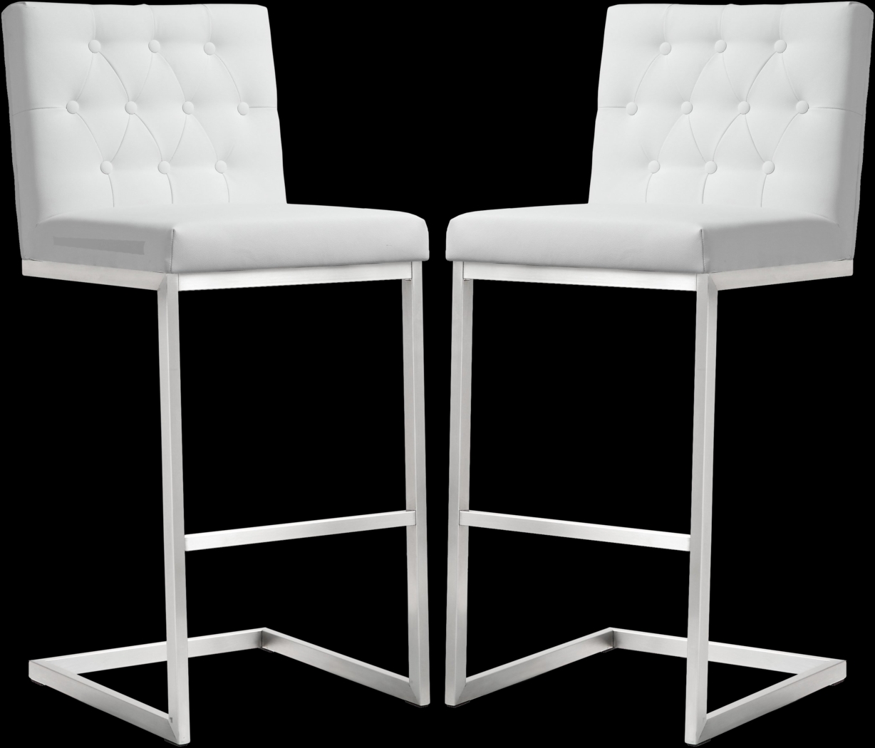 Helsinki White Barstool, Set of 2 - Thumbnail - Image 1