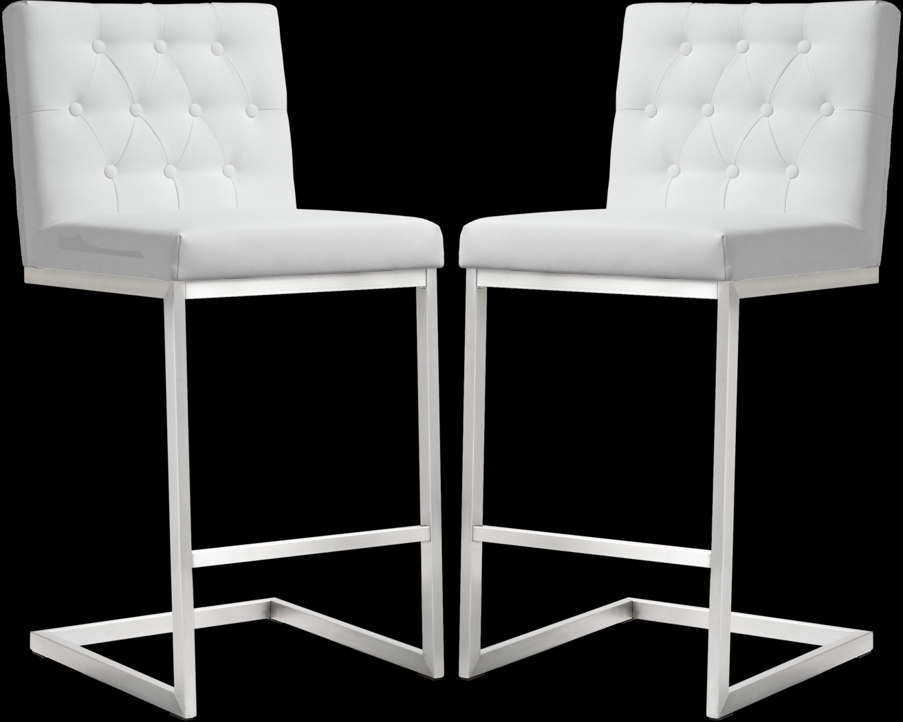 Helsinki White Counter Stool, Set of 2 - Thumbnail - Image 1