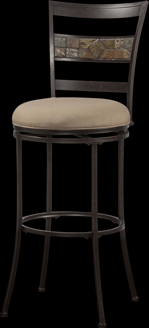 Henning Mocha Outdoor Swivel Barstool - Thumbnail - Image 1