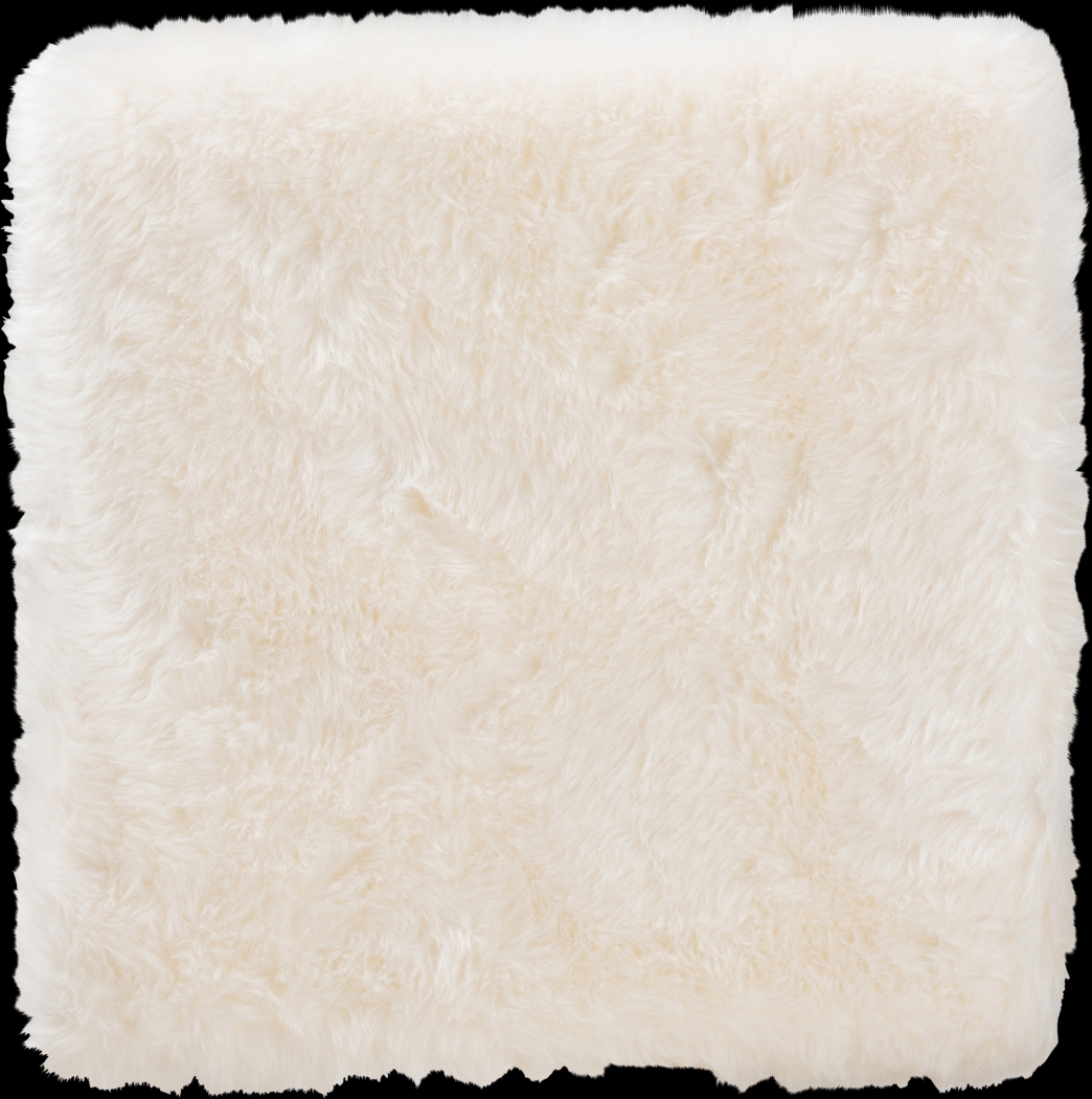 Henslowe White Ottoman - Thumbnail - Image 3