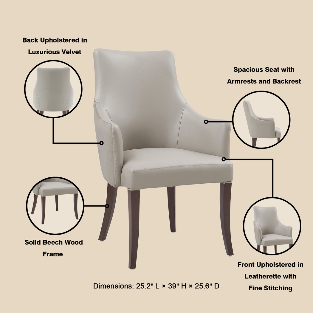 Herbcloud Light Gray Arm Chair - Thumbnail - Image 7