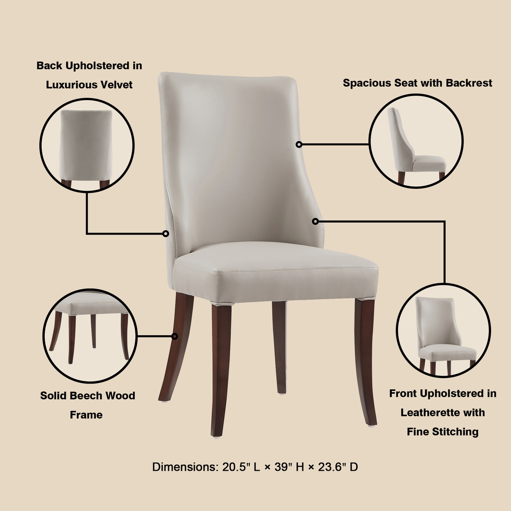 Herbcloud Light Gray Dining Chair, Set of 2 - Thumbnail - Image 7