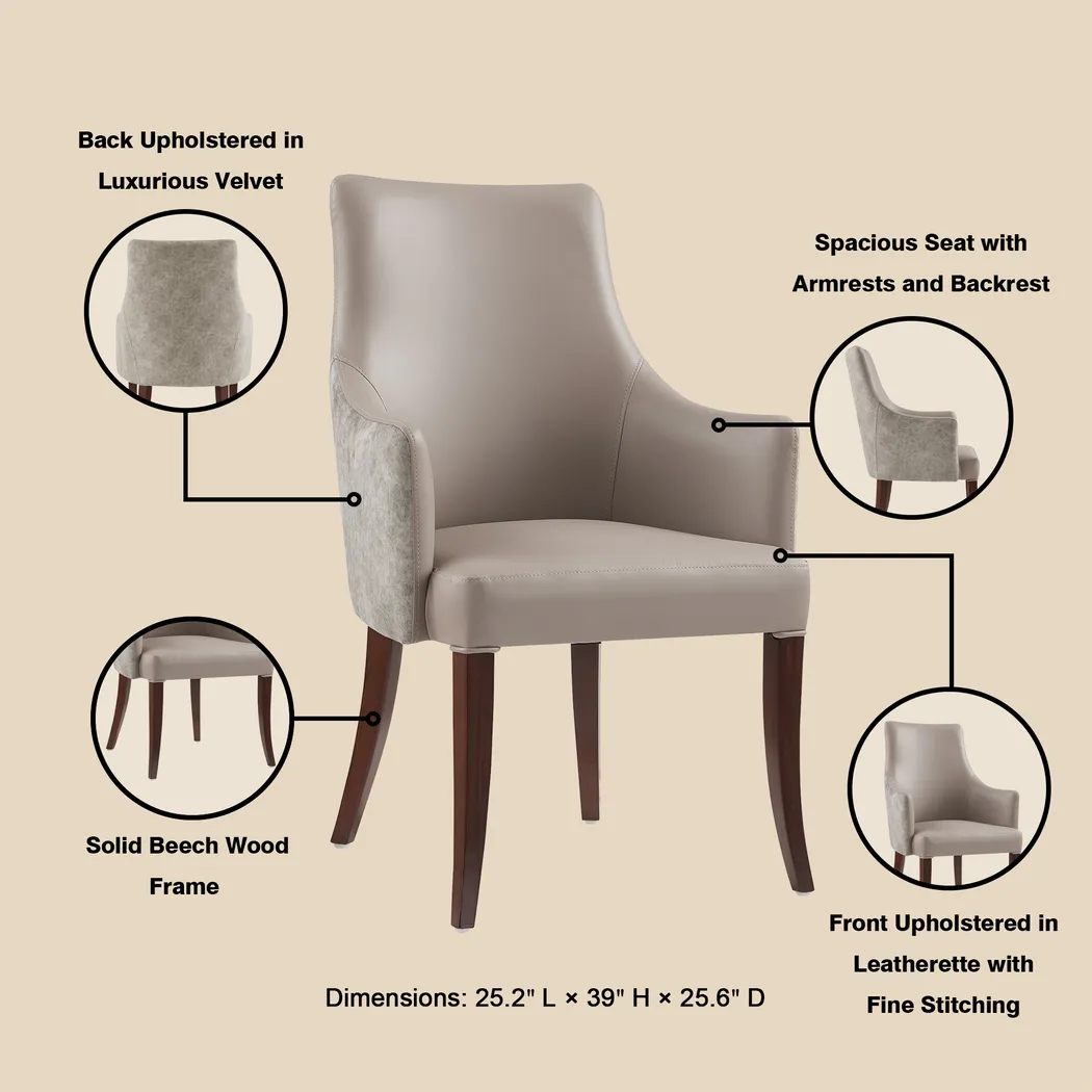 Herbcloud Taupe Arm Chair - Image 4