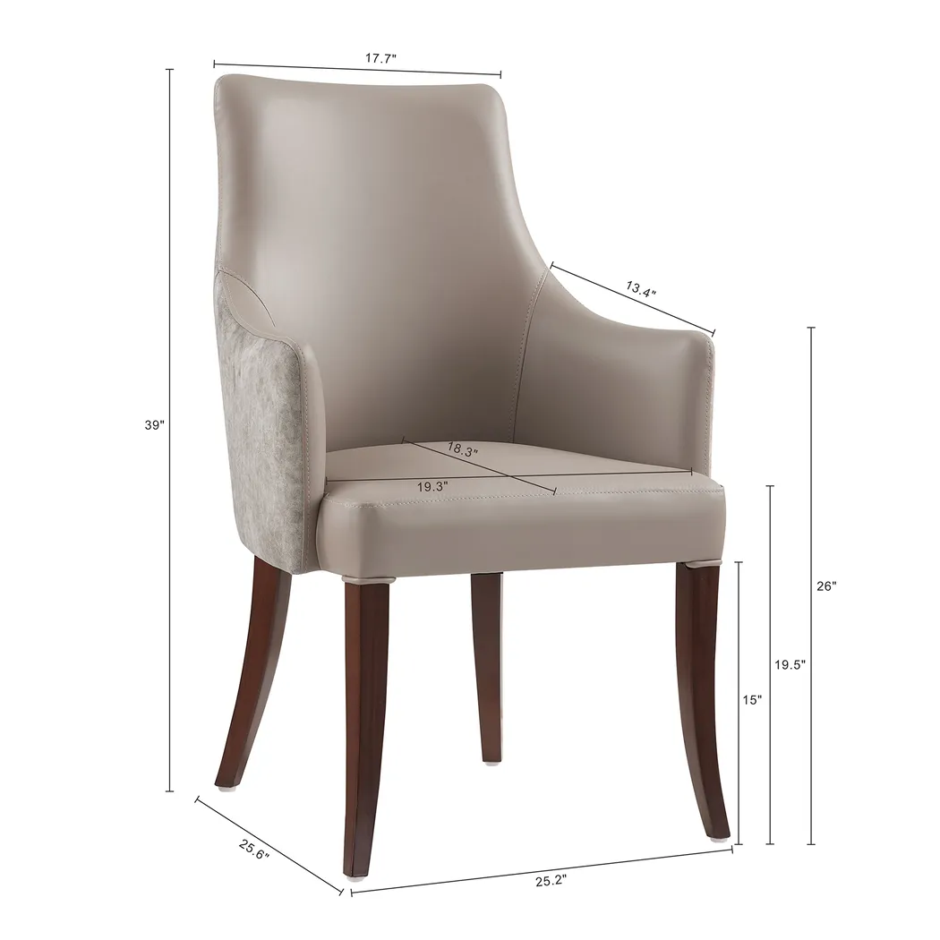 Herbcloud Taupe Arm Chair - Image 9