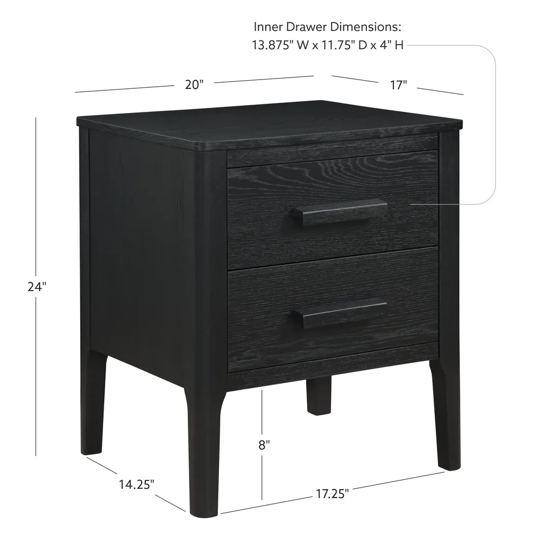 Herewich Black Nightstand - Image 4