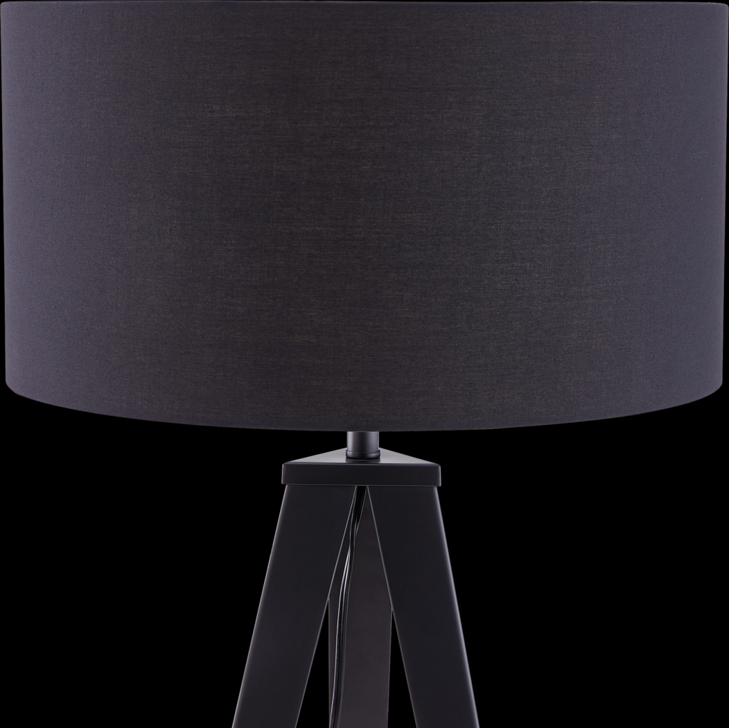 Hergett Black Floor Lamp - Thumbnail - Image 6