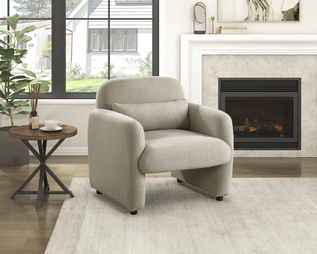 Herlee Beige Accent Chair - Thumbnail - Image 2
