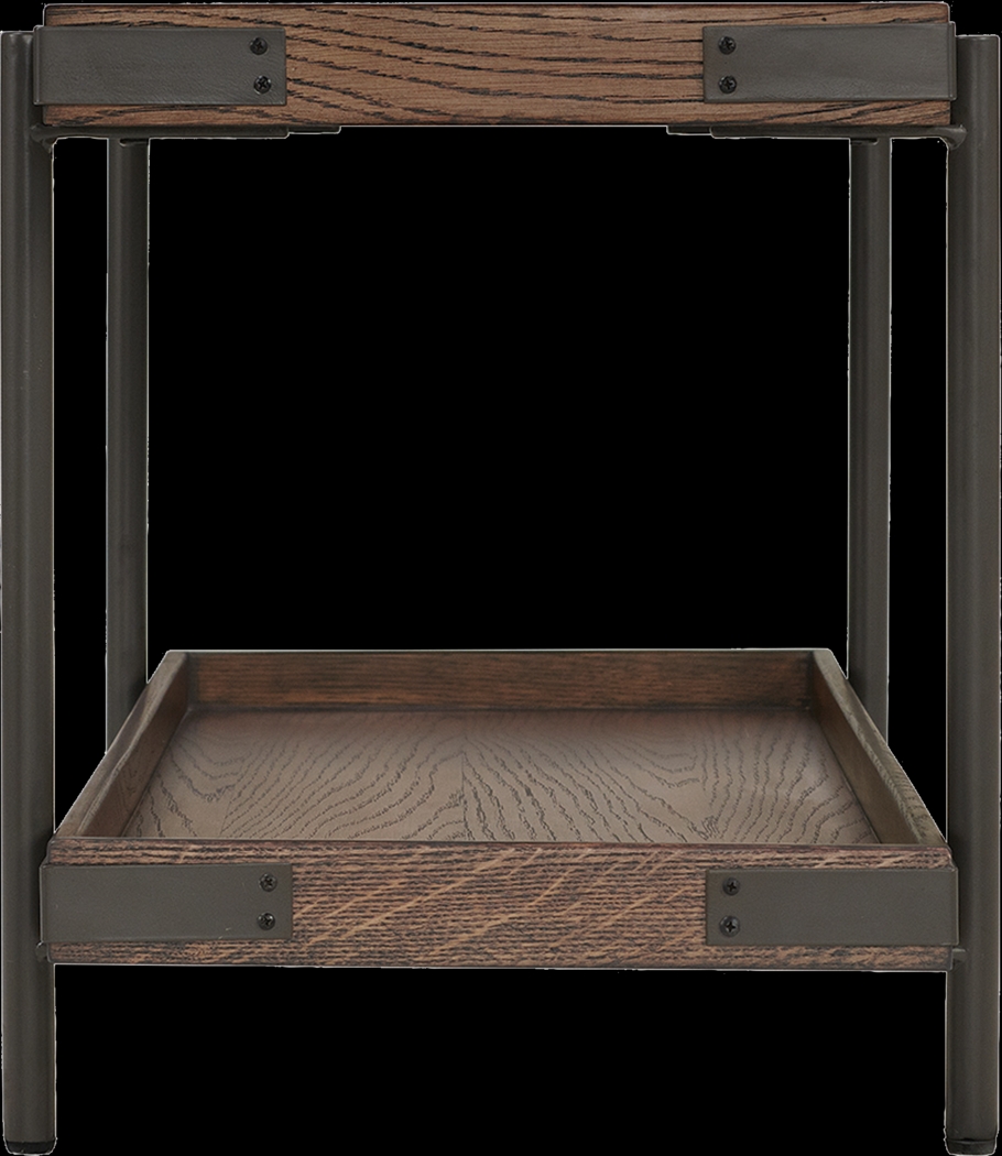 Herontye Brown Bench with Shelf - Thumbnail - Image 3