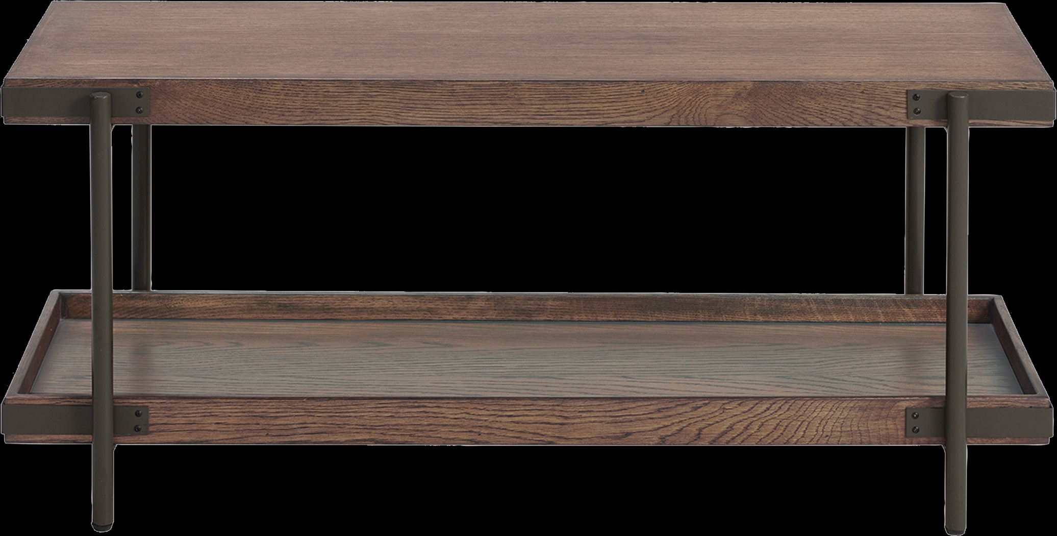 Herontye Brown Bench with Shelf - Thumbnail - Image 4
