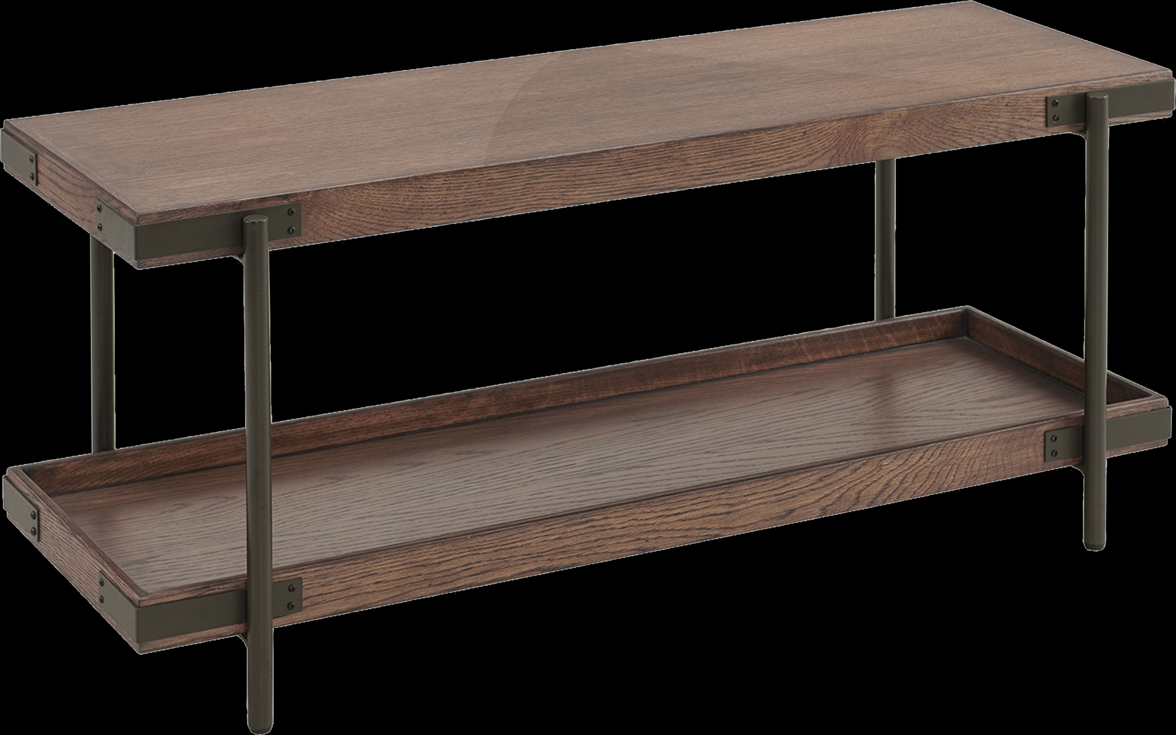 Herontye Brown Bench with Shelf - Thumbnail - Image 1