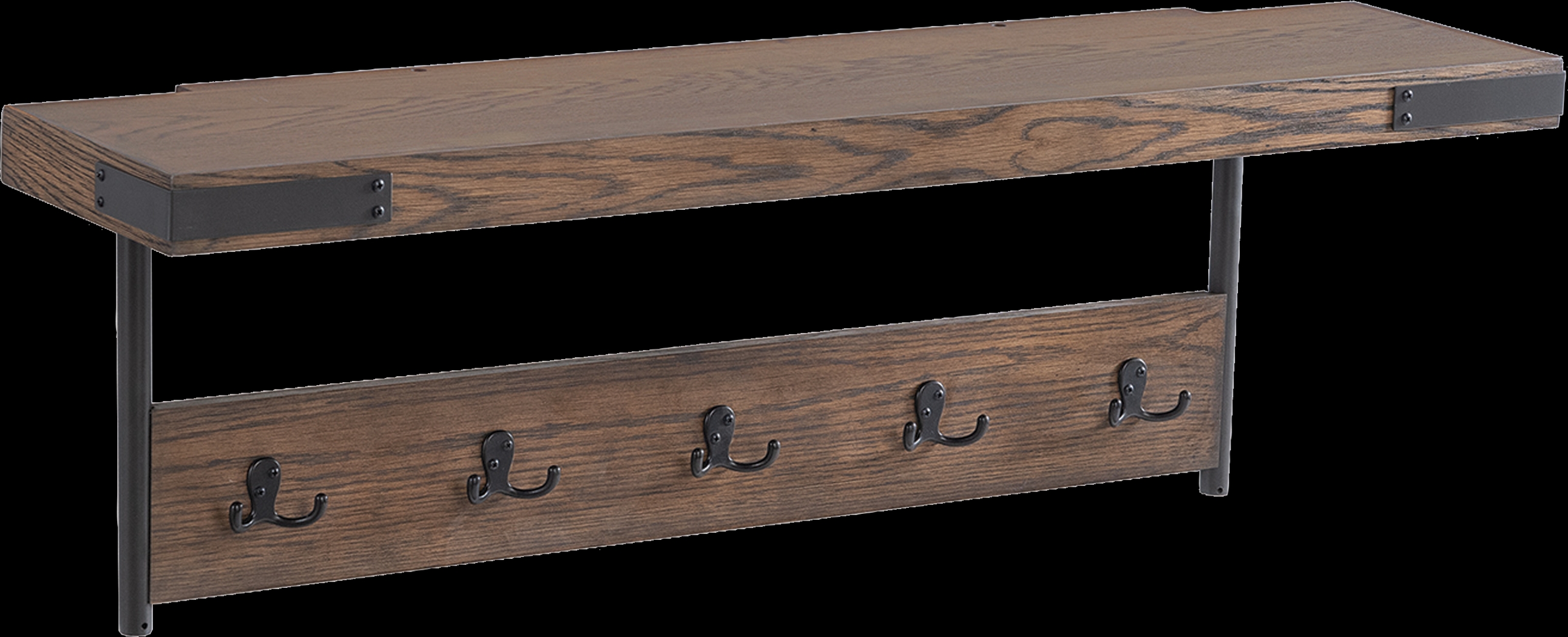 Herontye Brown Coat Hook with Shelf - Thumbnail - Image 4