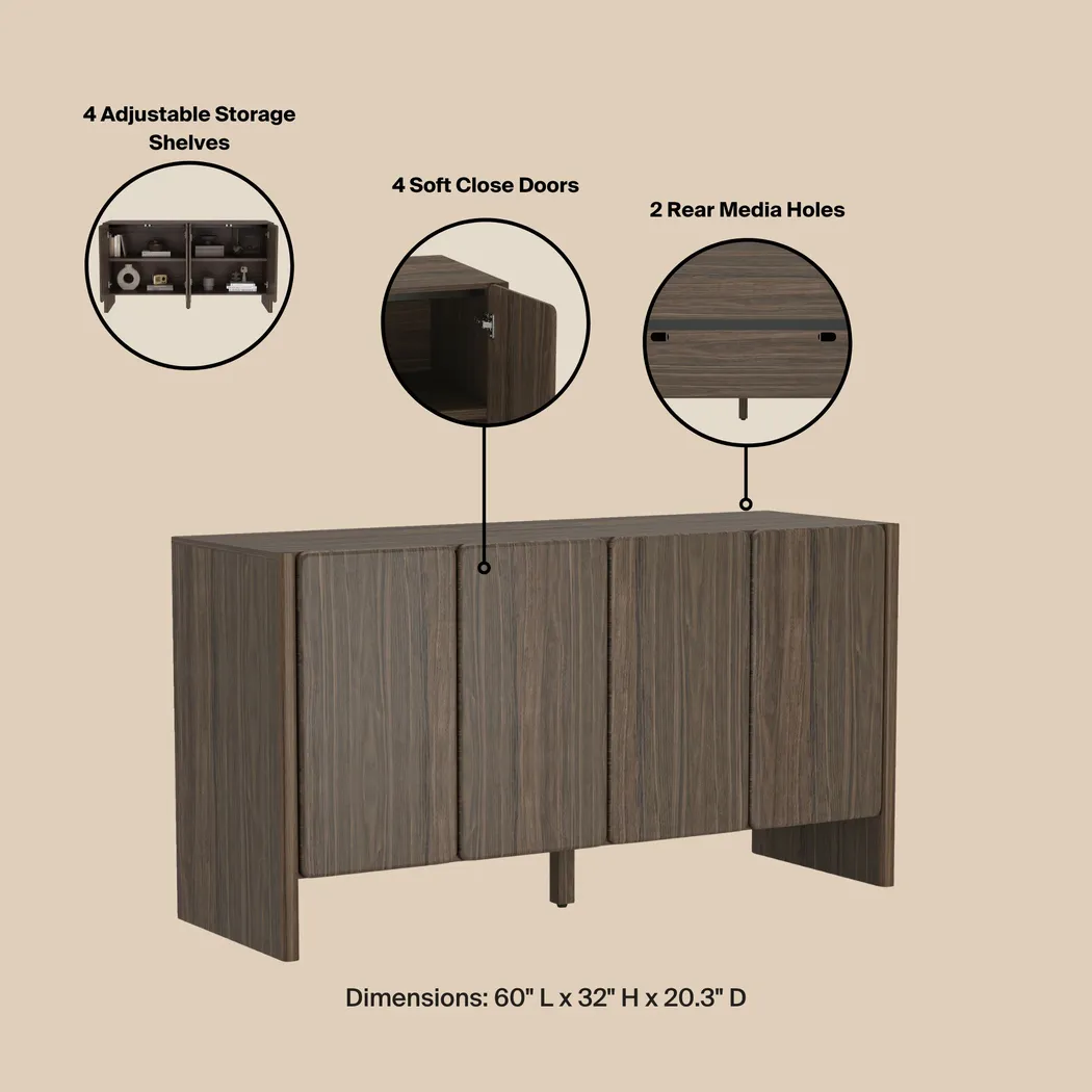 Herosunny Brown Sideboard - Thumbnail - Image 7