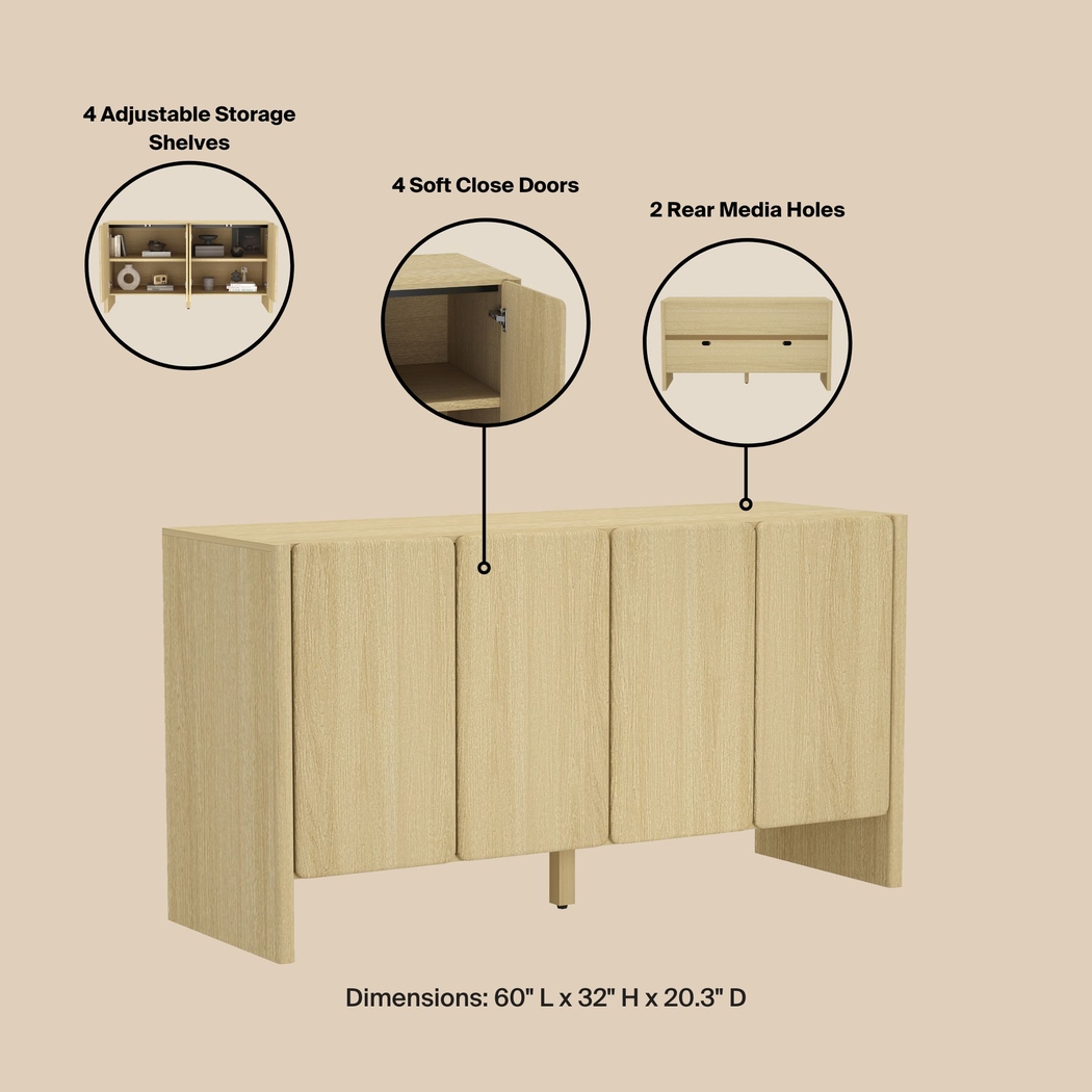 Herosunny Natural Sideboard - Thumbnail - Image 8