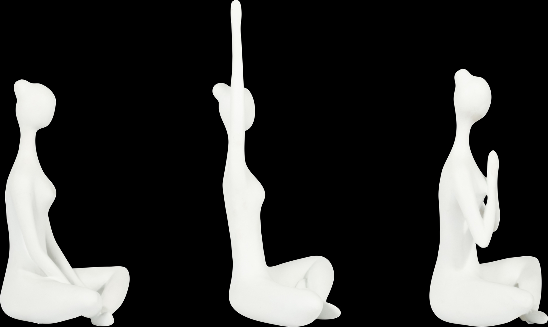 Hershour White Yoga Lady Sculpture, Set of 3 - Thumbnail - Image 3