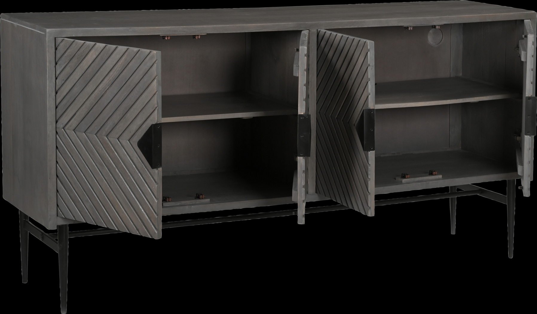Herty Gray Credenza - Thumbnail - Image 3