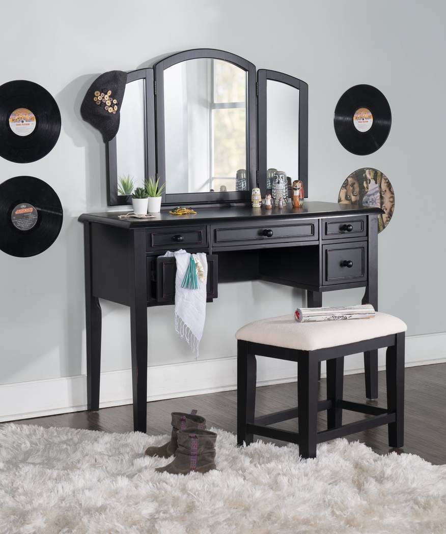 Hervel Black Vanity Set - Thumbnail - Image 2