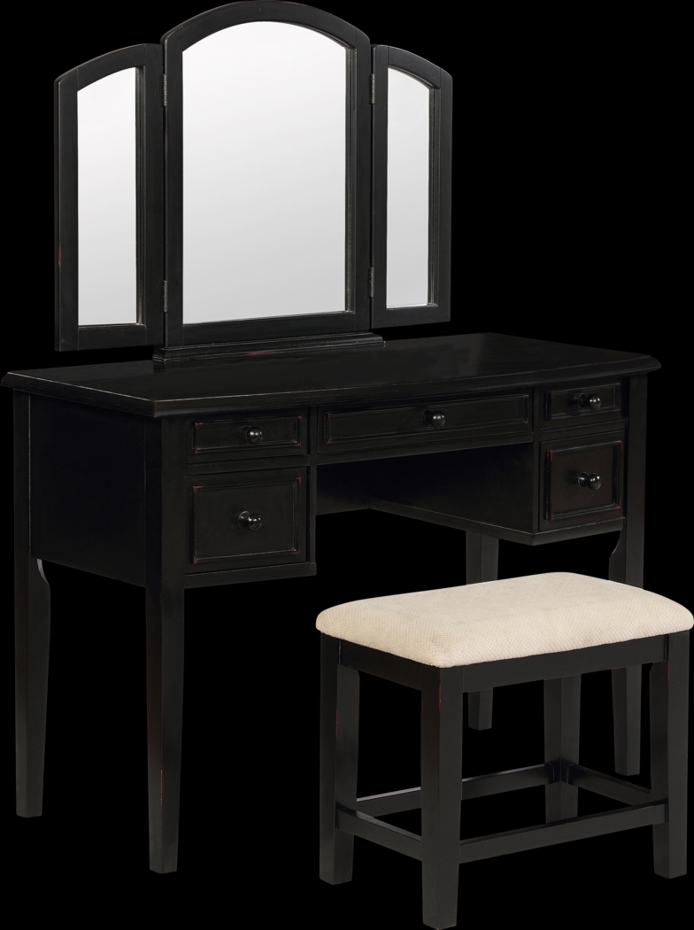 Hervel Black Vanity Set - Thumbnail - Image 1
