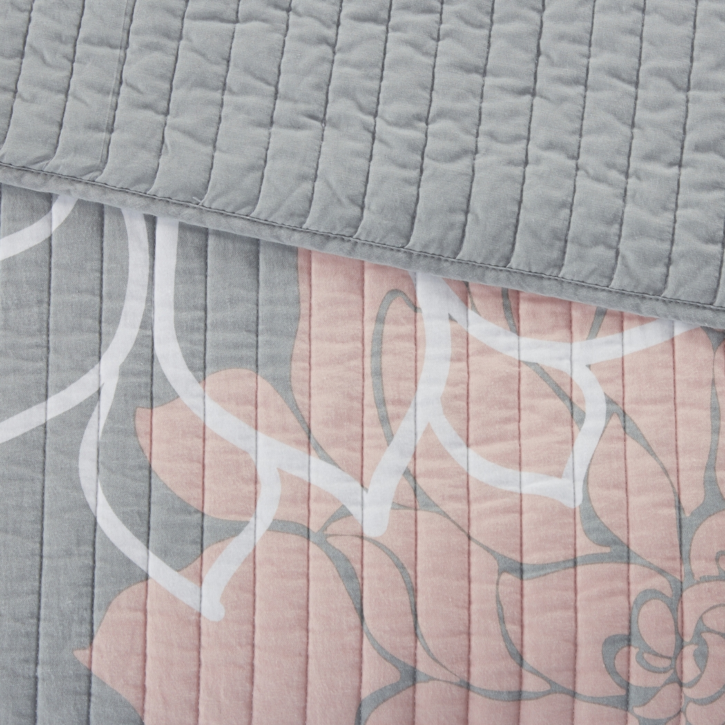 Heslep Peach 6 Pc Full/Queen Quilt Set - Thumbnail - Image 7