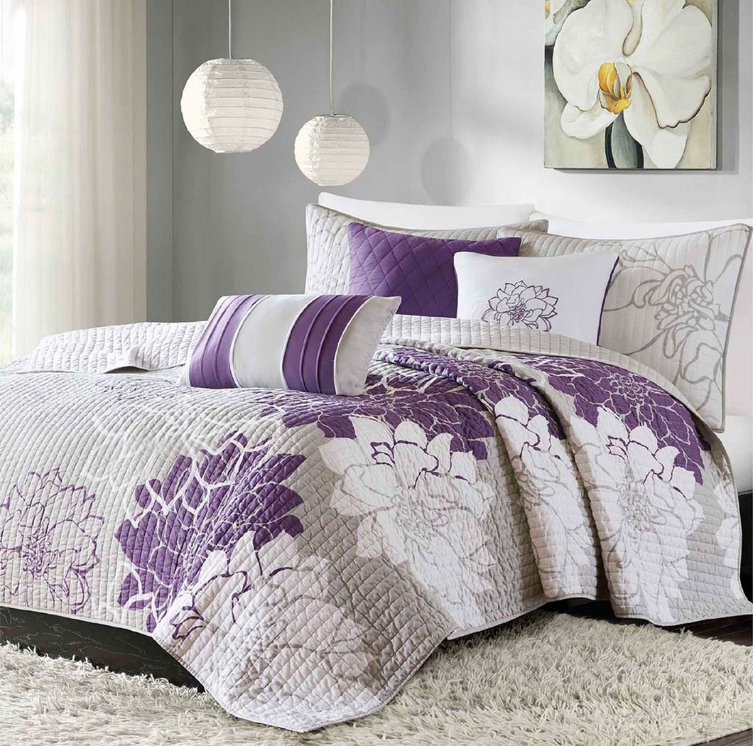 Heslep Purple 6 Pc King/California King Quilt Set - Thumbnail - Image 1