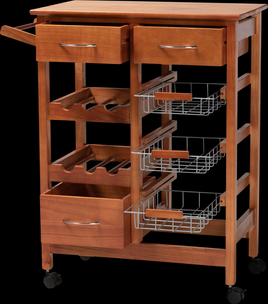 Hesser Oak Bar Cart - Thumbnail - Image 2