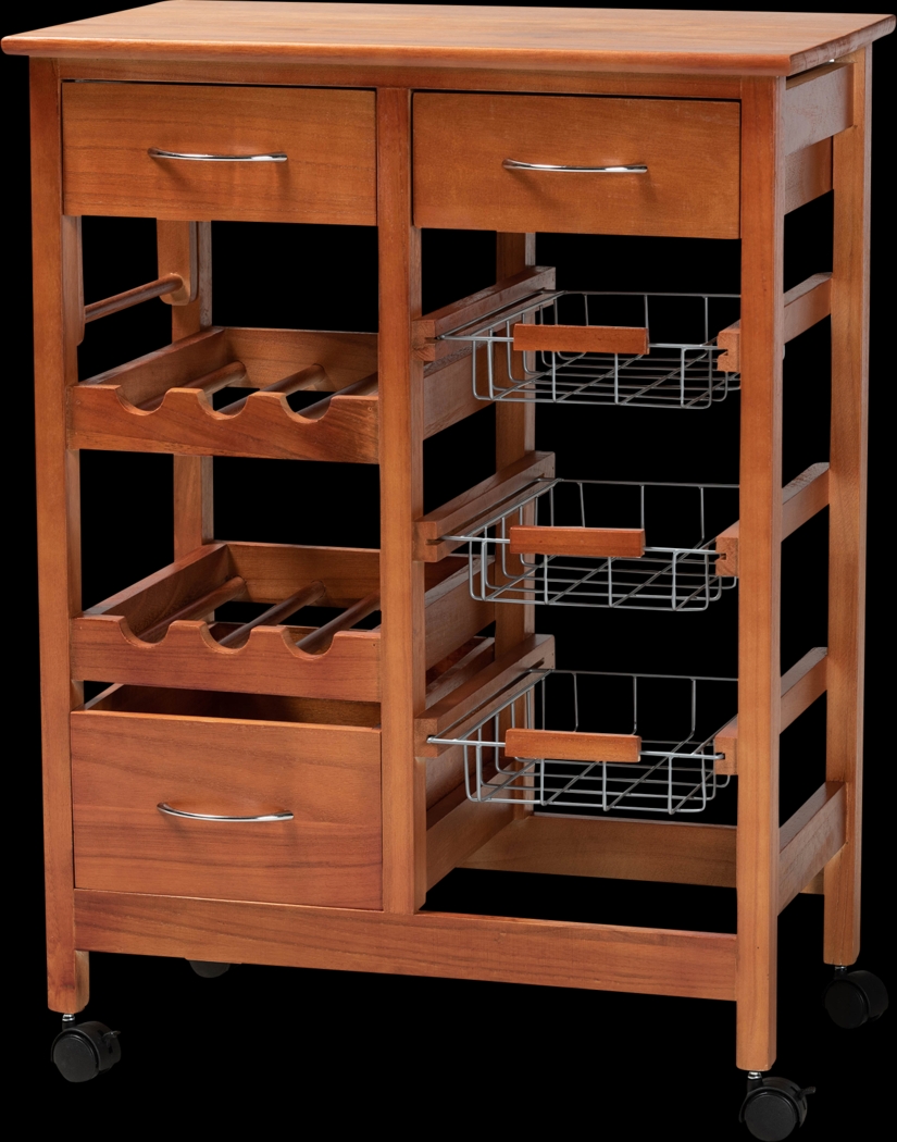 Hesser Oak Bar Cart - Thumbnail - Image 1